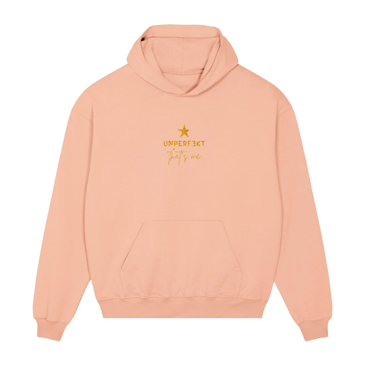 Glitzer Premium Hoodie 100% Organic »Unperfekt that’s me«