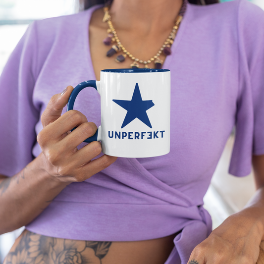 Designer-Tasse »Unperfekt mit abgebrochenem Stern« in Indigoblau
