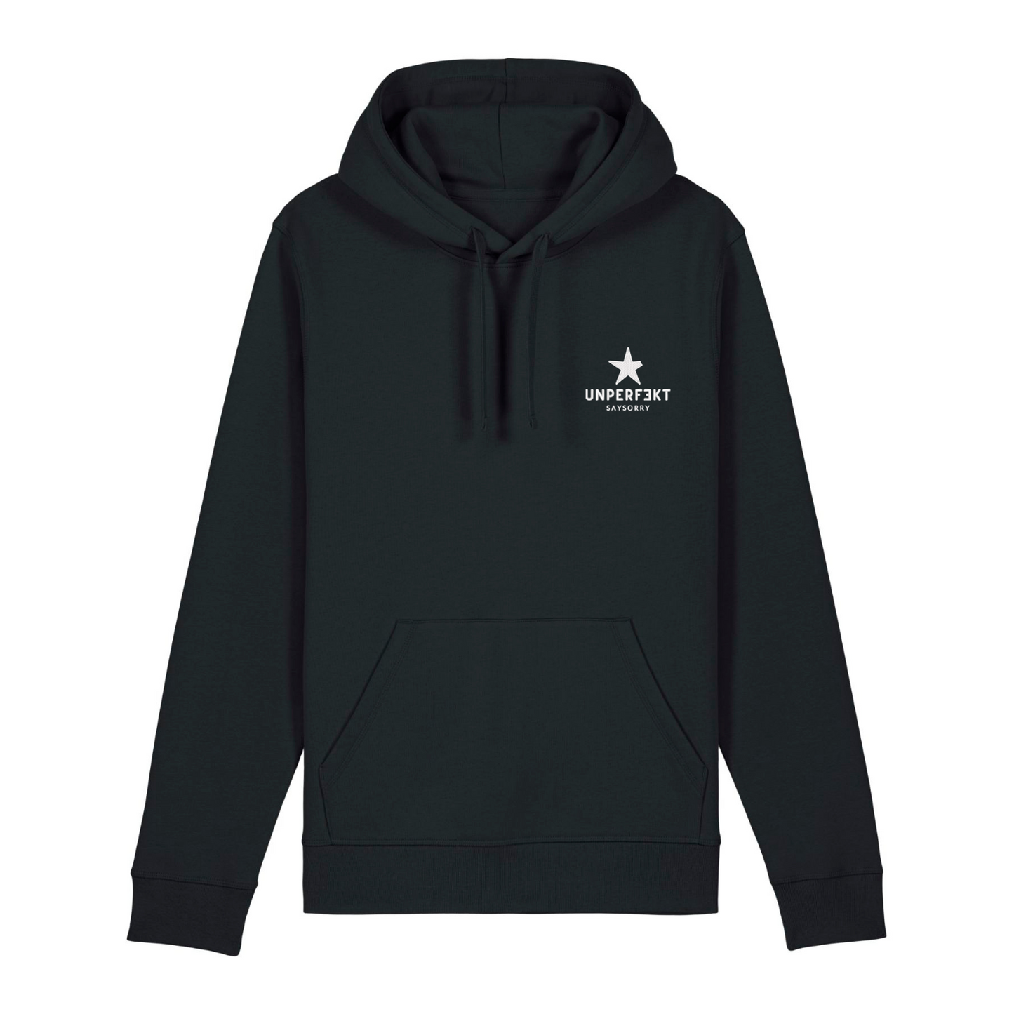 100% Organic unisex Hoodie »Yin und Yang« vorne hochwertig bestickt