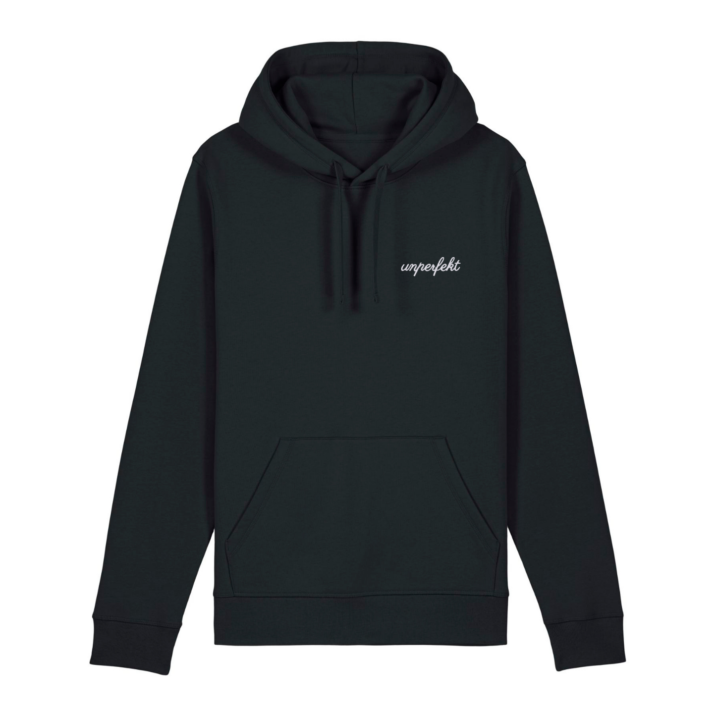 100% Organic unisex Hoodie in vielen Farben »Sollte Hätte Könnte Würde Machen« vorne bestickt & hinten bedruckt