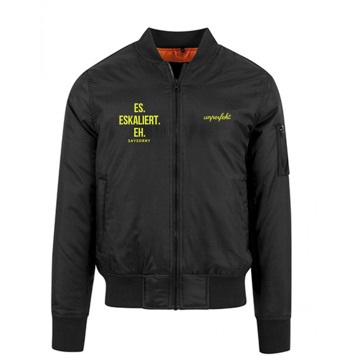 Classic Bomberjacket »Es Eskaliert Eh in Neon« hochwertig bestickt