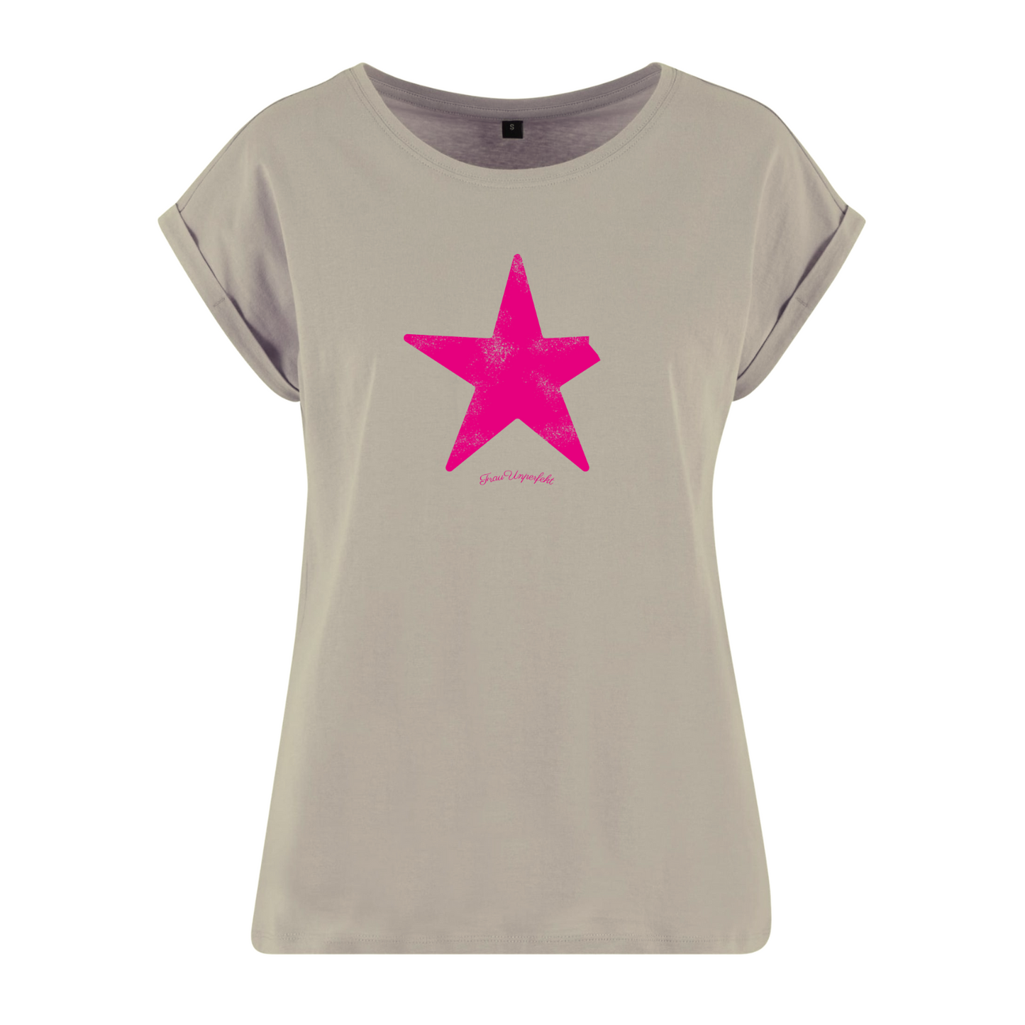 Organic Alle-Größen-Shirt »Unperfekt Stern Pink im Vintage-Look«
