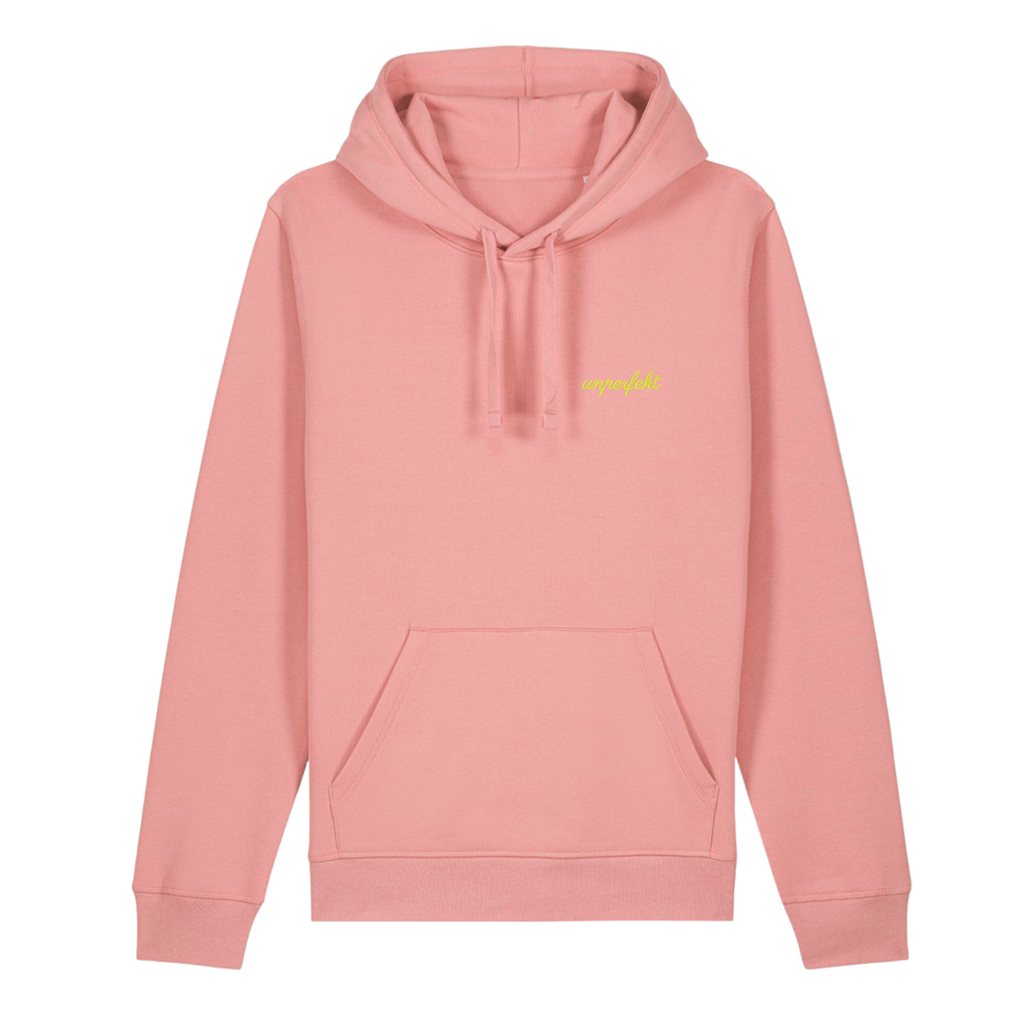 100% Organic unisex Hoodie in vielen Farben »Wer A sagt muss auch Perol sagen« vorne NEON bestickt & hinten bedruckt
