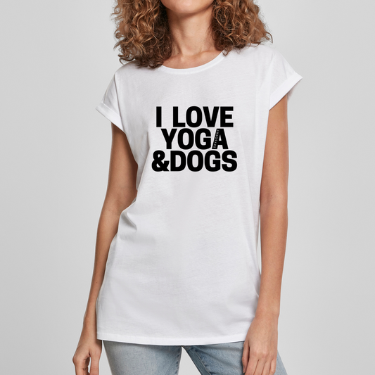 Organic Alle-Größen-Shirt »I Love Yoga And Dogs«