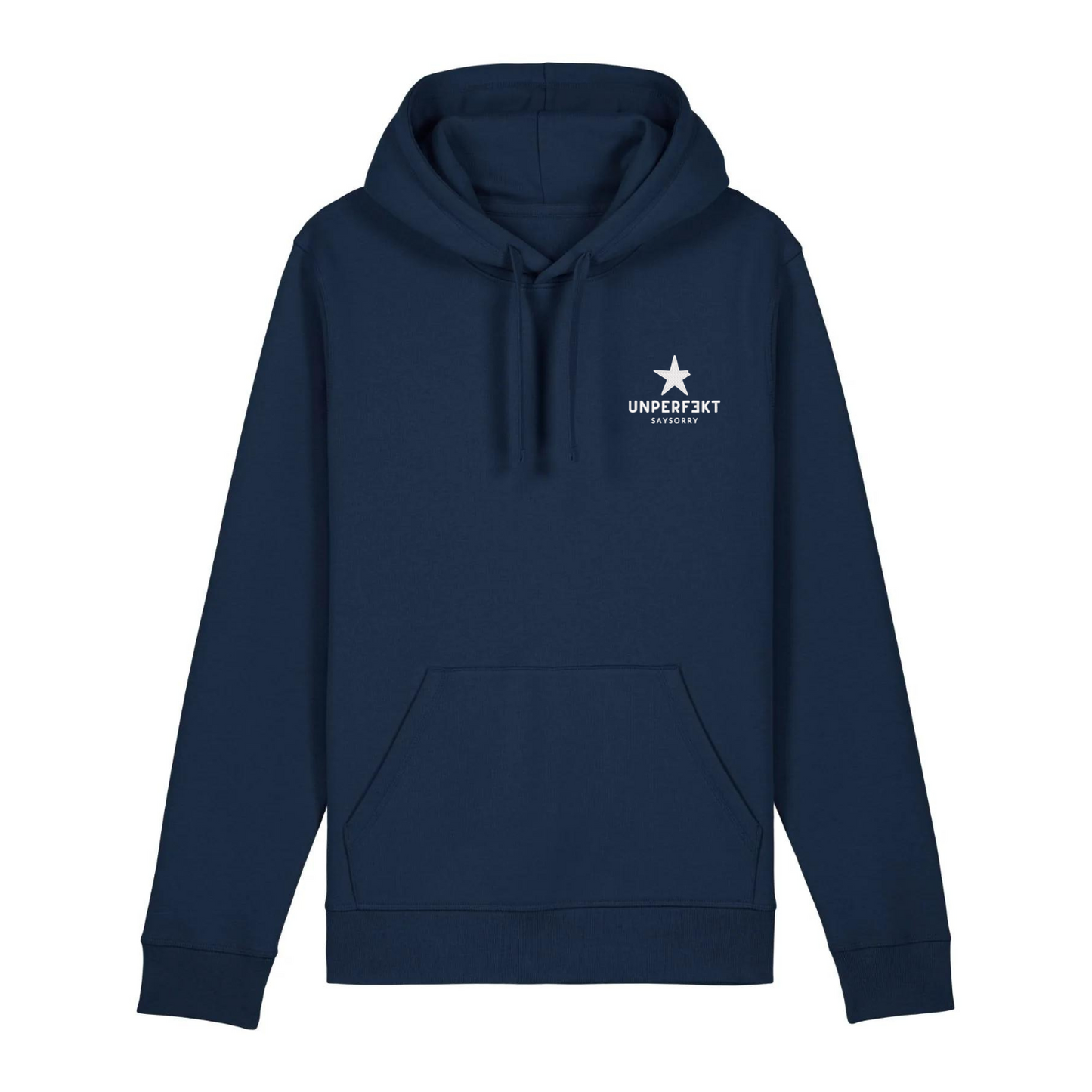 100% Organic unisex Hoodie »Yin und Yang« vorne hochwertig bestickt