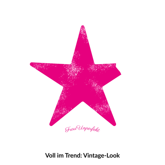 Organic Alle-Größen-Shirt »Unperfekt Stern Pink im Vintage-Look«