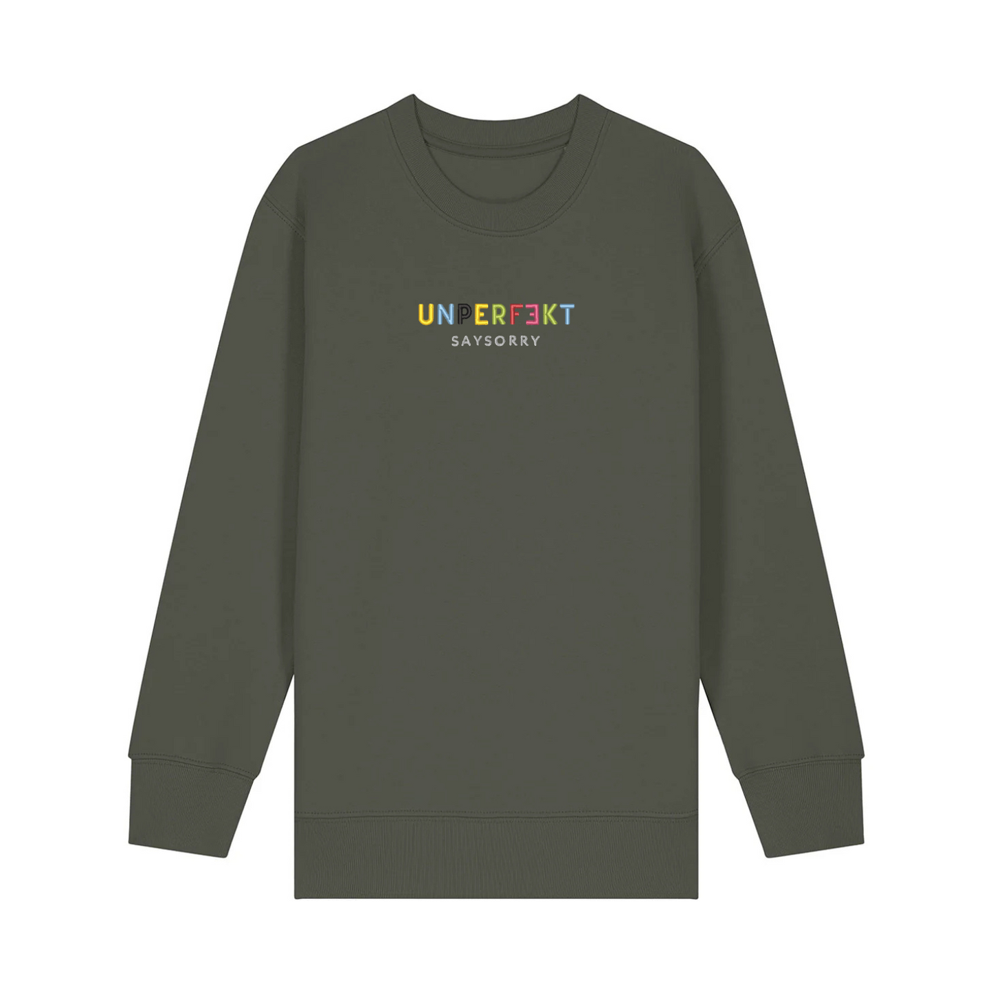 100% Organic unisex Kids Sweater »Unperfekt ist bunt« hochwertig bestickt
