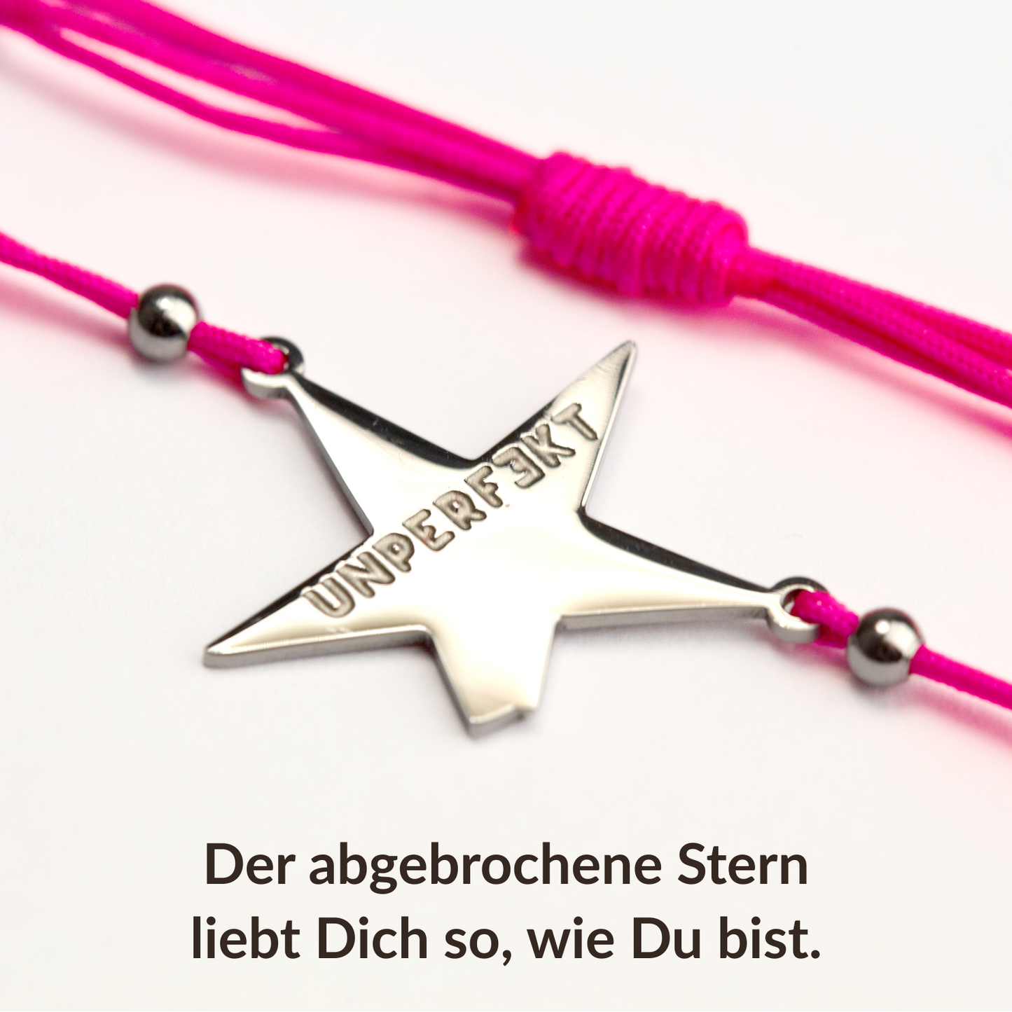 Armband »Neuanfang« in Neon Pink mit abgebrochenem Stern