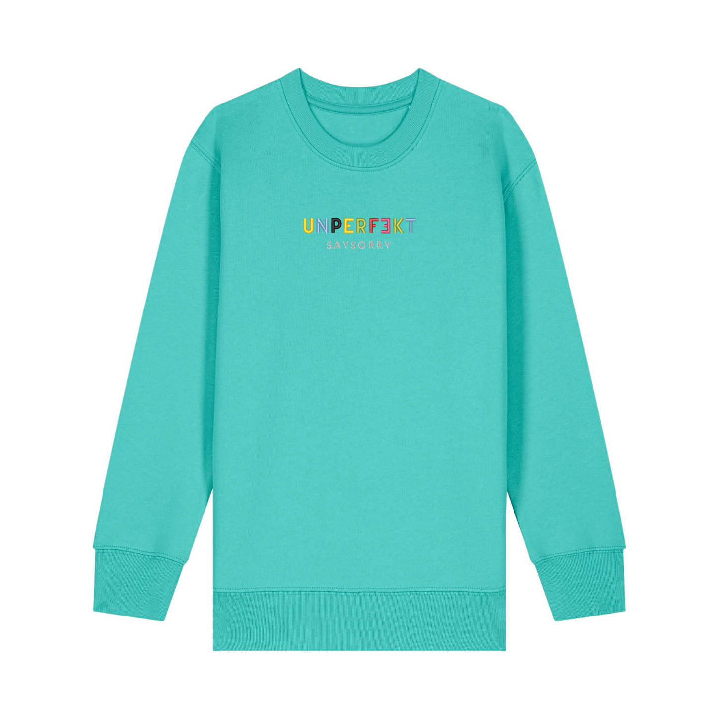 100% Organic unisex Kids Sweater »Unperfekt ist bunt« hochwertig bestickt
