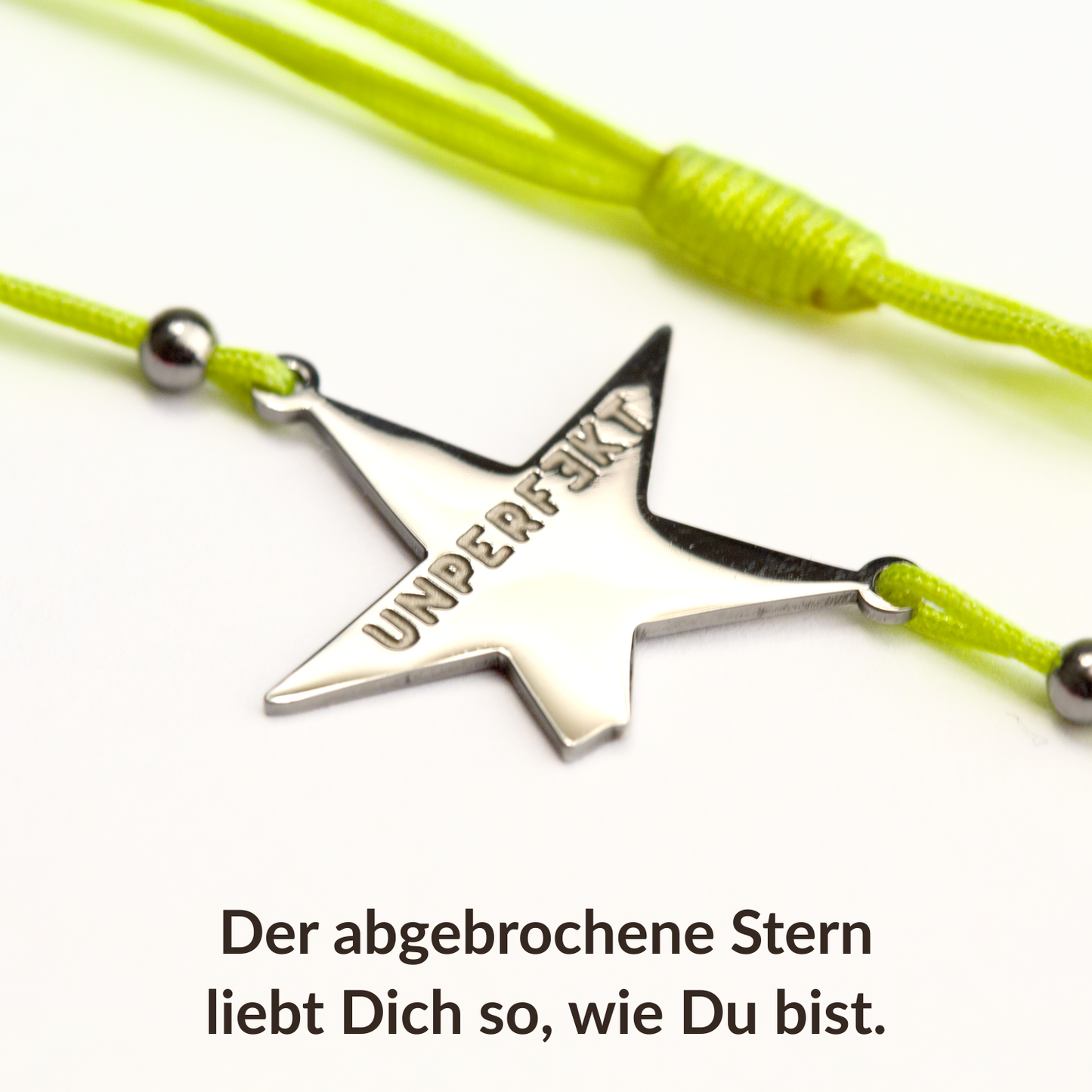 Armband »Frauenpower« in Neon Yellow mit abgebrochenem Stern