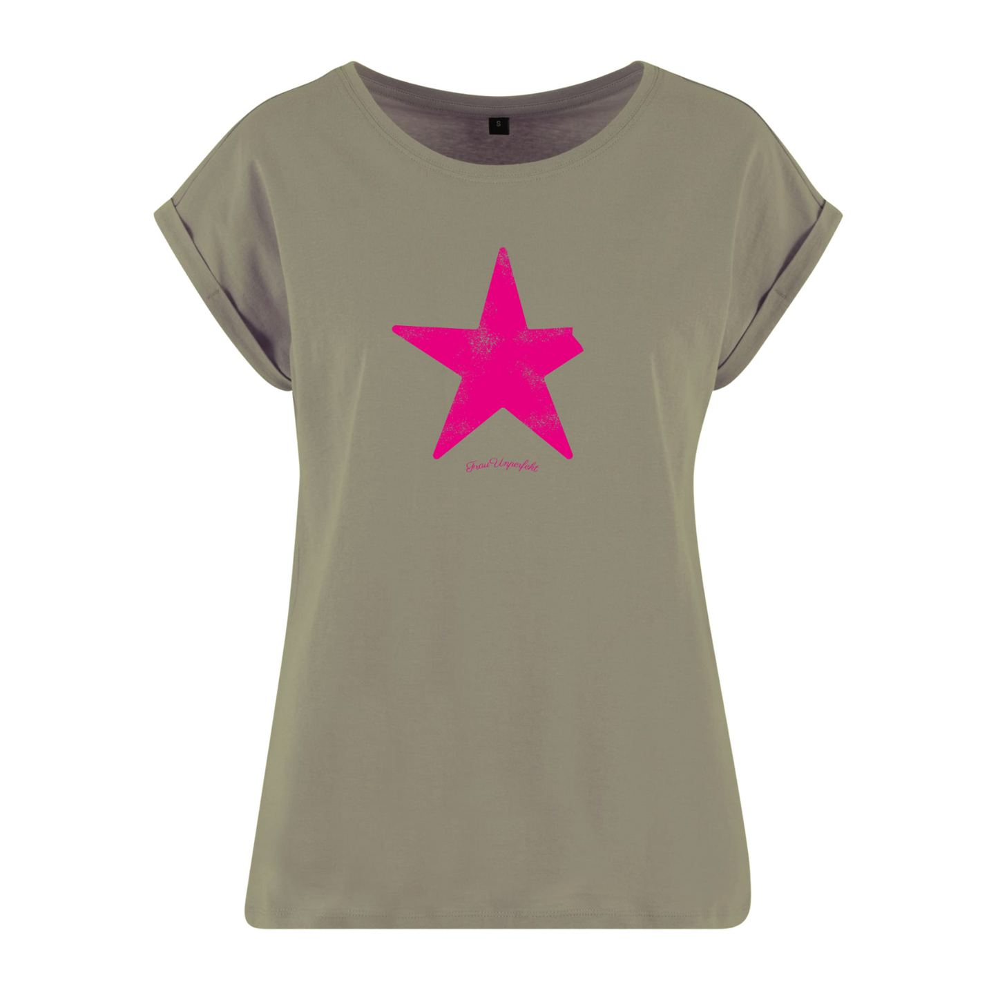 Organic Alle-Größen-Shirt »Unperfekt Stern Pink im Vintage-Look«