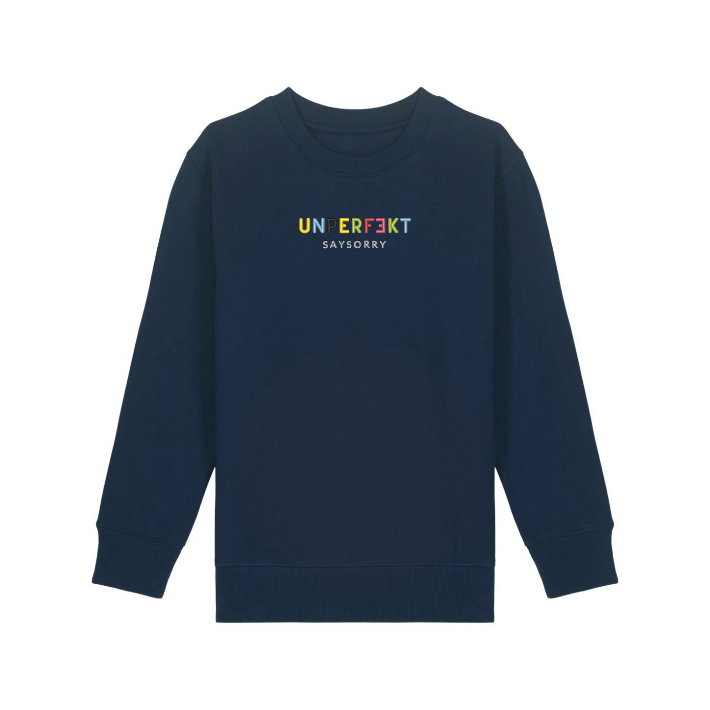 100% Organic unisex Kids Sweater »Unperfekt ist bunt« hochwertig bestickt