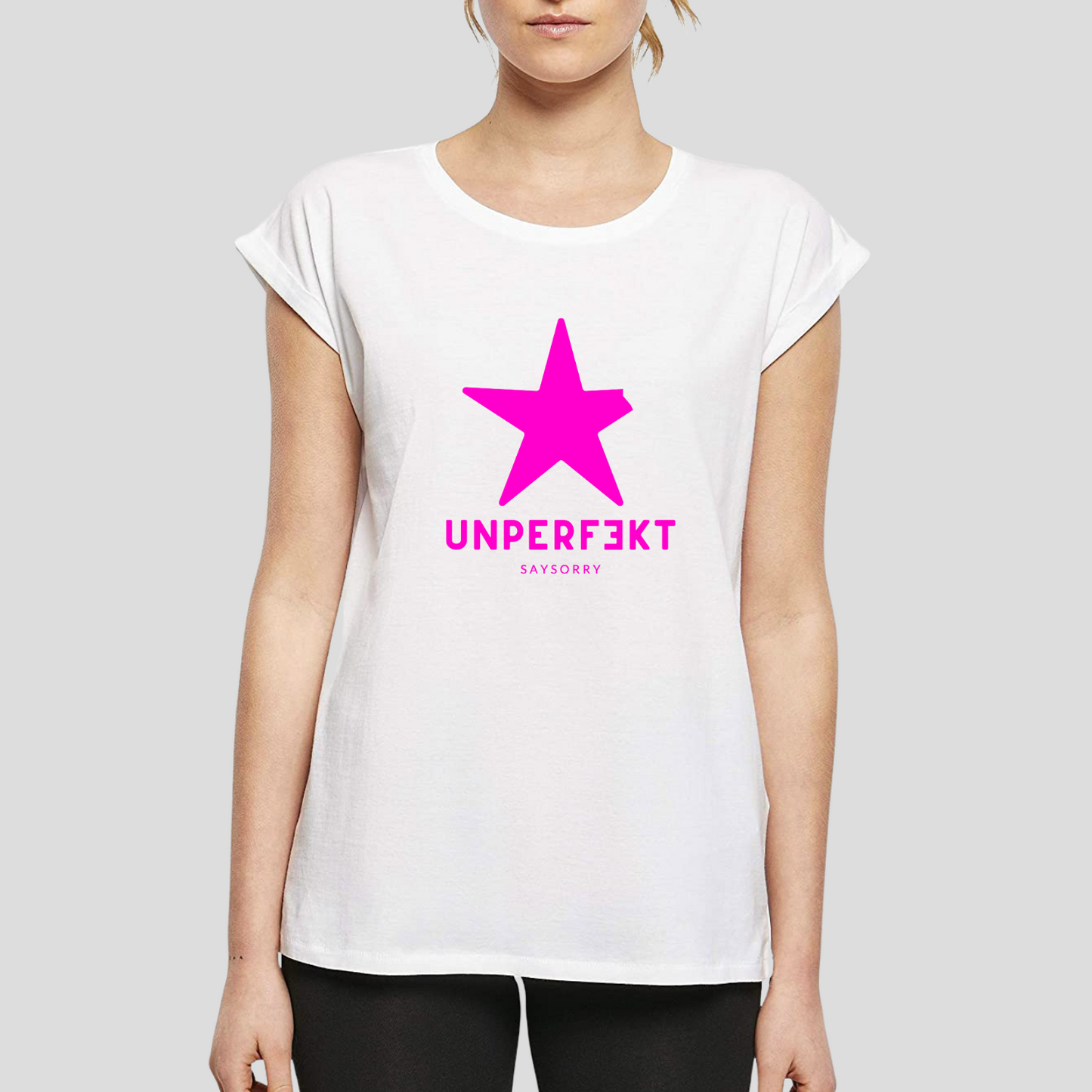 Organic Alle-Größen-Shirt »Unperfekt mit Stern in pink«