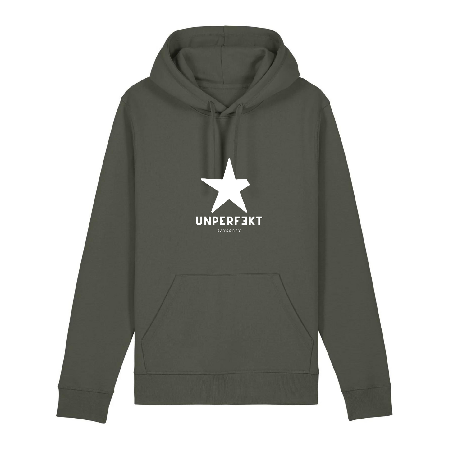 100% Organic unisex Hoodie in vielen Farben »unperfekt mit großem Stern«