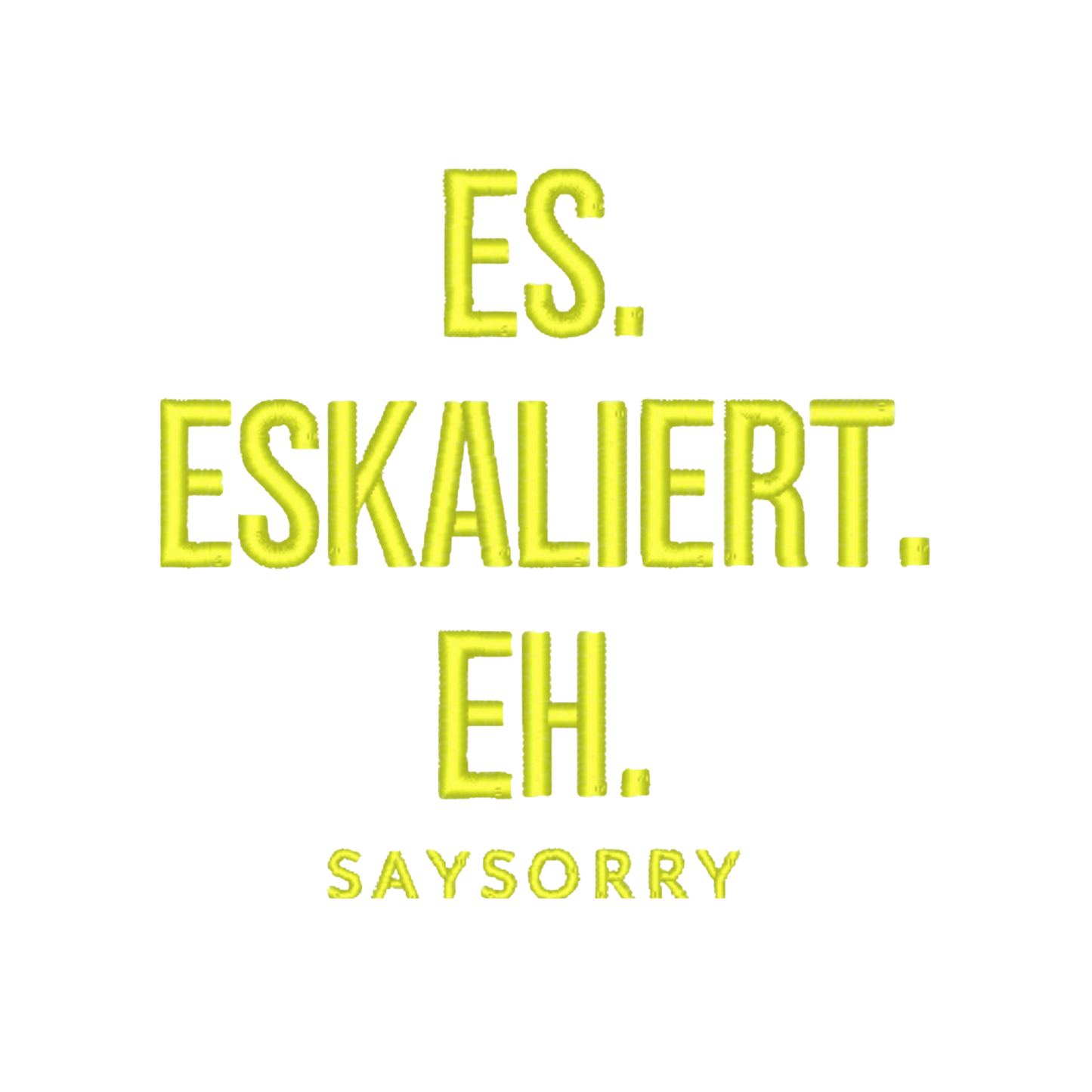 Classic Bomberjacket »Es Eskaliert Eh in Neon« hochwertig bestickt