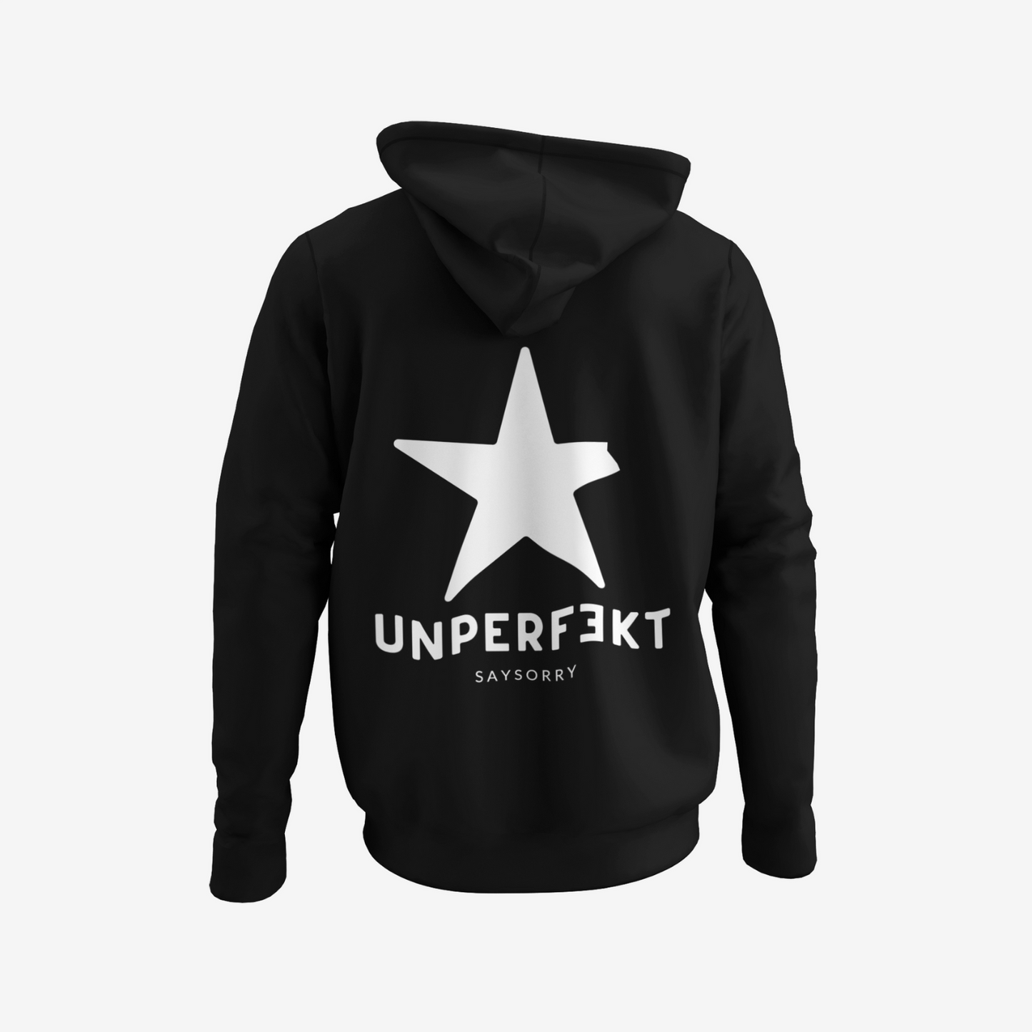 Organic unisex Hoodie »Unperfekt« Stern vorne bestickt, hinten bedruckt