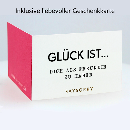 »Glück ist … Dich als Freundin zu haben« handgegossene Duftkerze in edler Geschenkschachtel