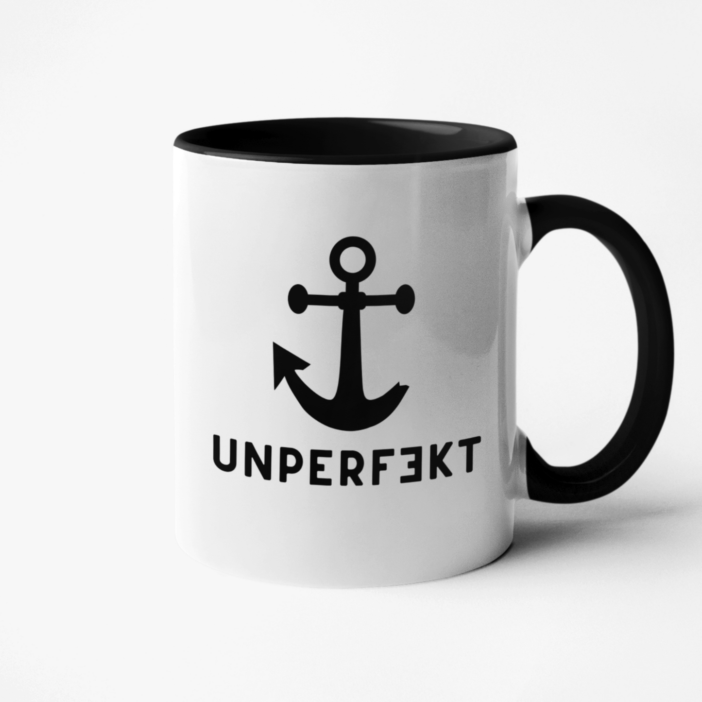 Designer-Tasse »Unperfekt Anker« Black and White