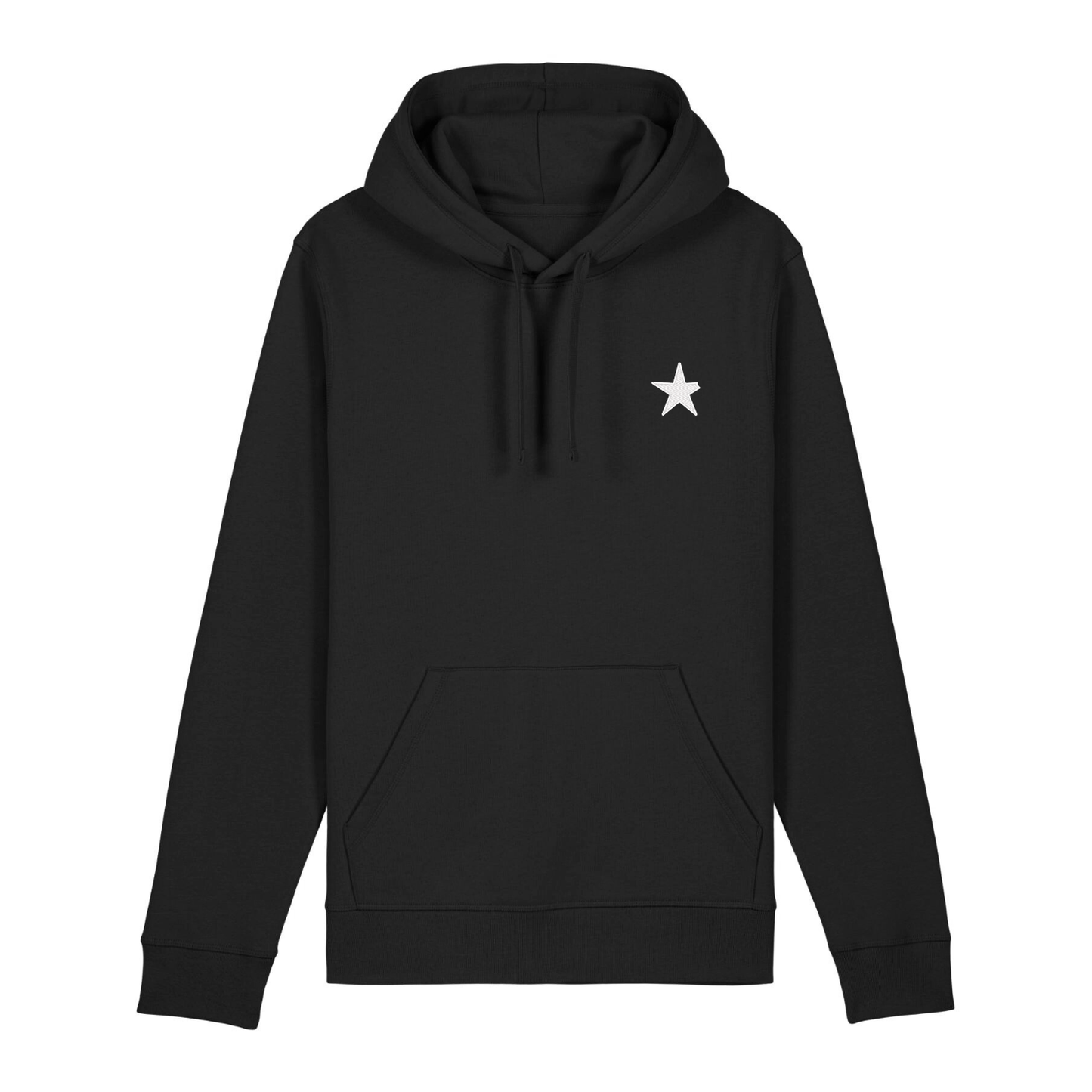 Organic unisex Hoodie »The Broken Star« vorne bestickt