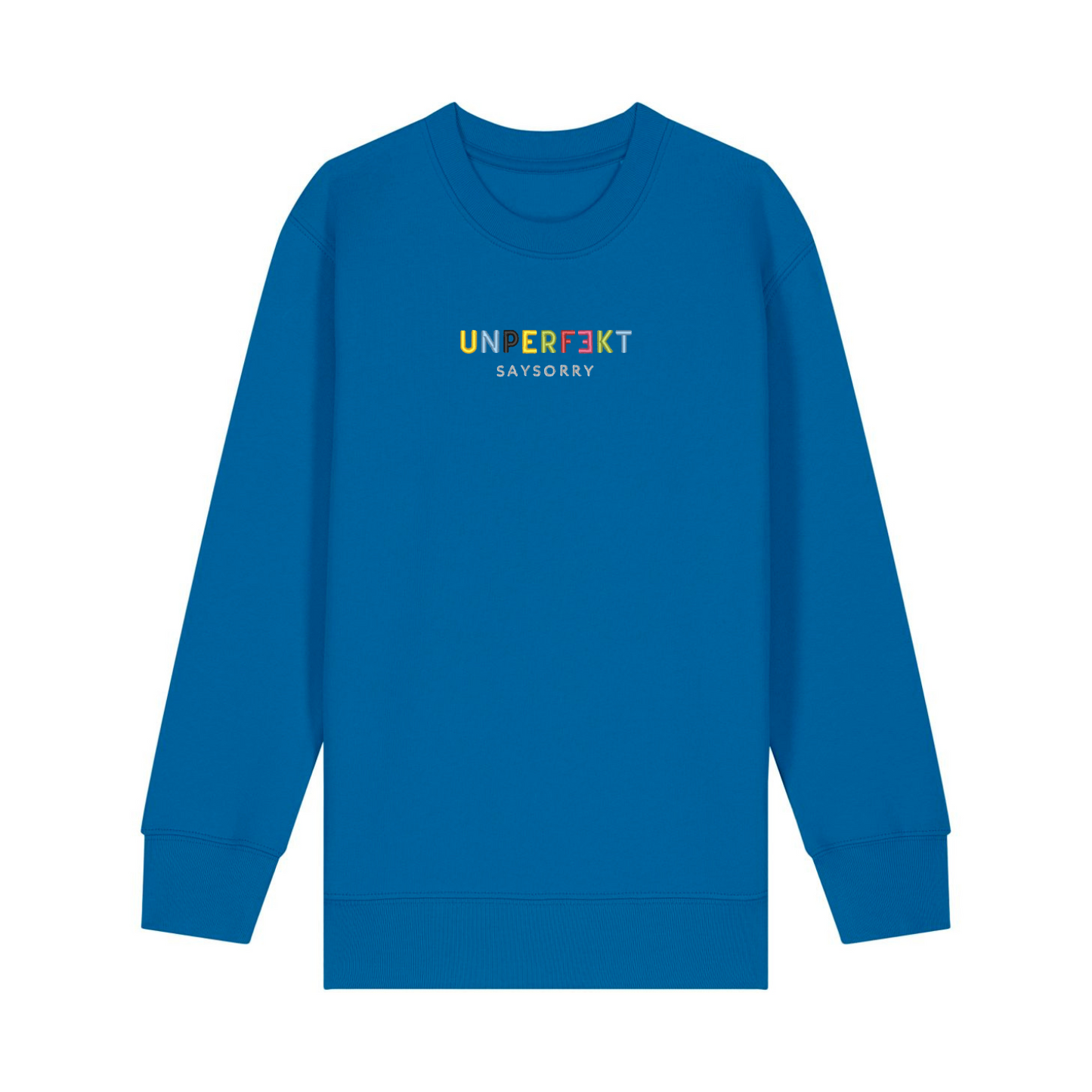100% Organic unisex Kids Sweater »Unperfekt ist bunt« hochwertig bestickt