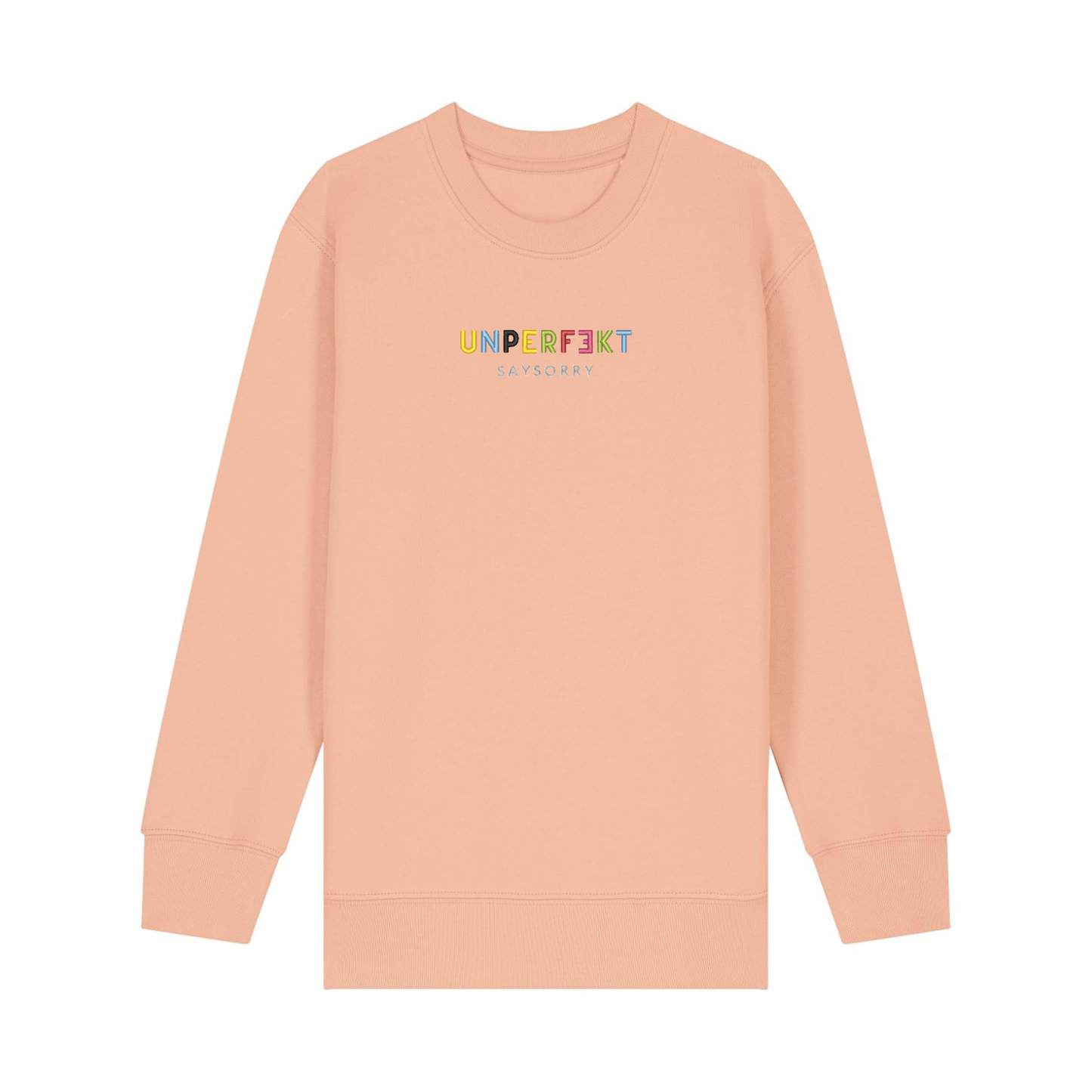 100% Organic unisex Kids Sweater »Unperfekt ist bunt« hochwertig bestickt