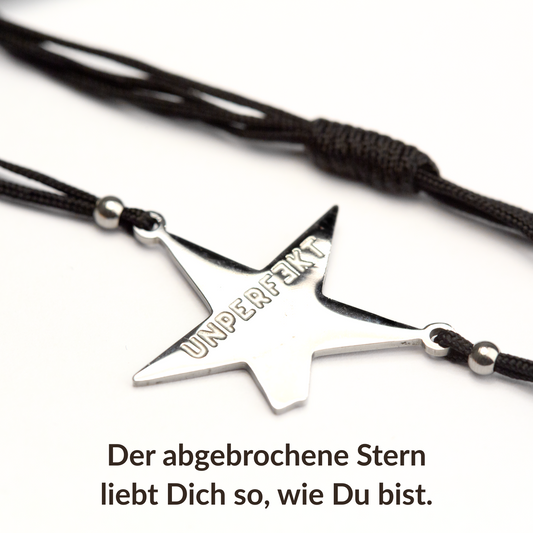Armband »Loslassen« in schwarz mit abgebrochenem Stern