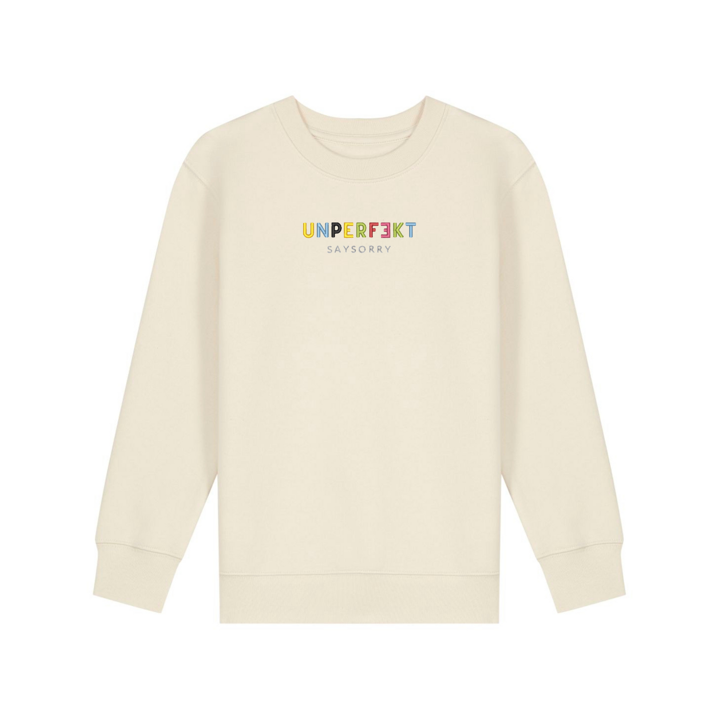 100% Organic unisex Kids Sweater »Unperfekt ist bunt« hochwertig bestickt