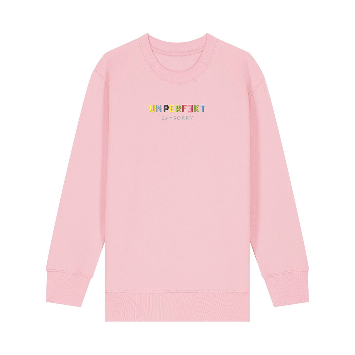 100% Organic unisex Kids Sweater »Unperfekt ist bunt« hochwertig bestickt