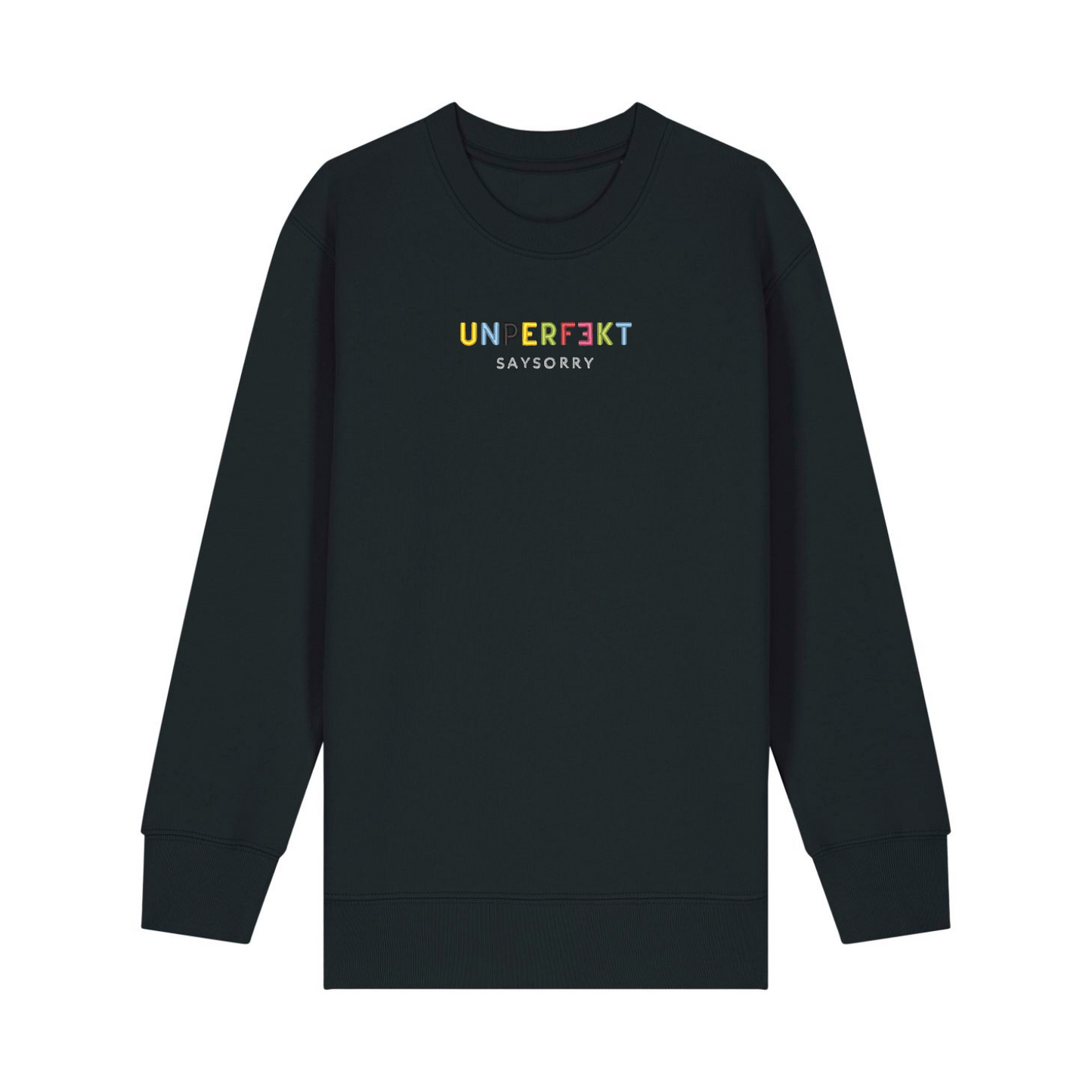 100% Organic unisex Kids Sweater »Unperfekt ist bunt« hochwertig bestickt