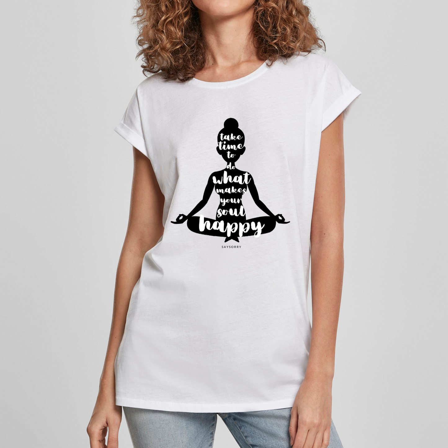 Organic Alle-Größen-Shirt »Take Time to do What Makes You Happy«