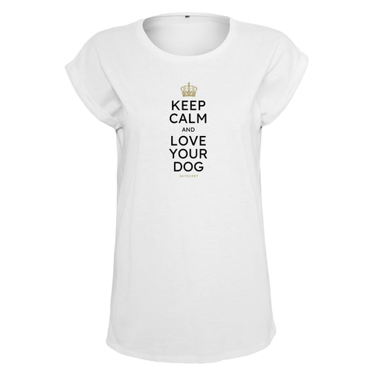Organic Alle-Größen-Shirt weiss »Keep calm and love your dog«