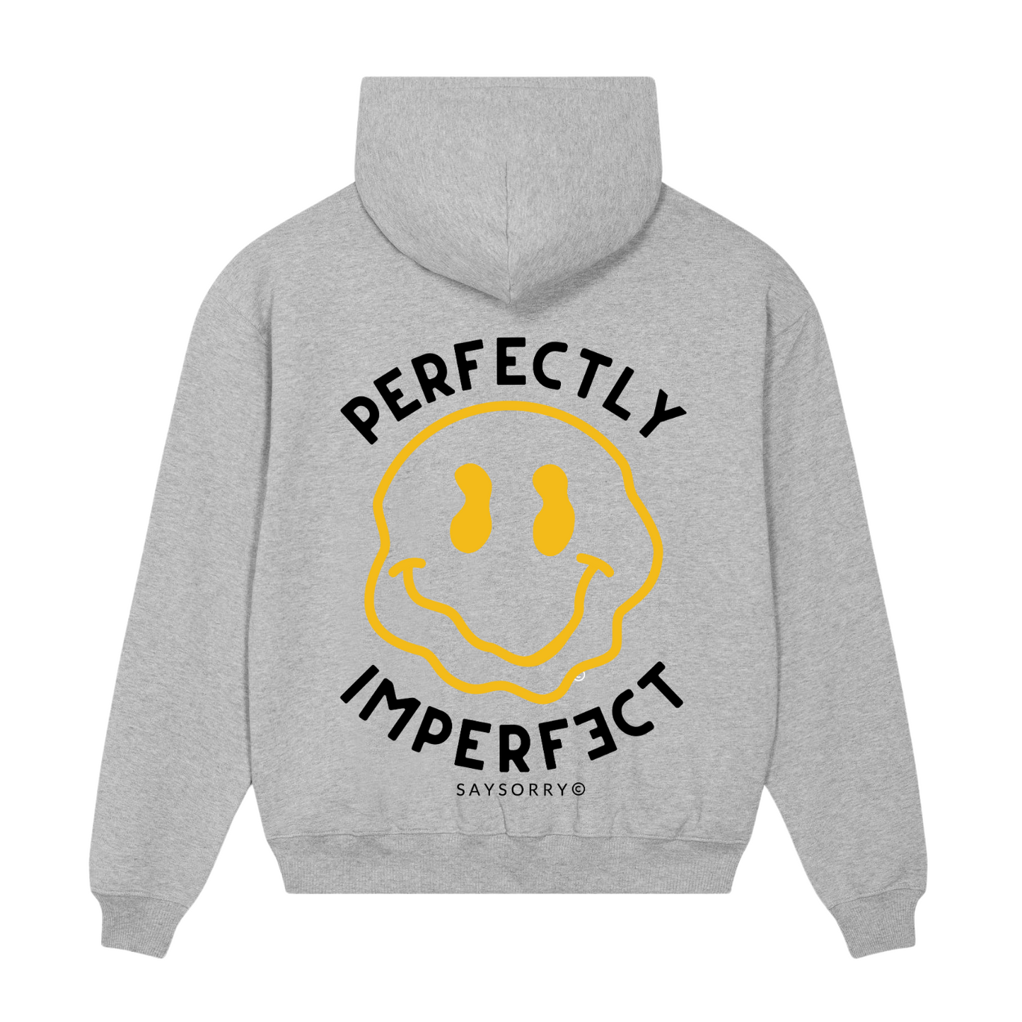 Heavy Raw Cotton Hoodie 100% Organic Unisex »Der unperfekte Smiley«