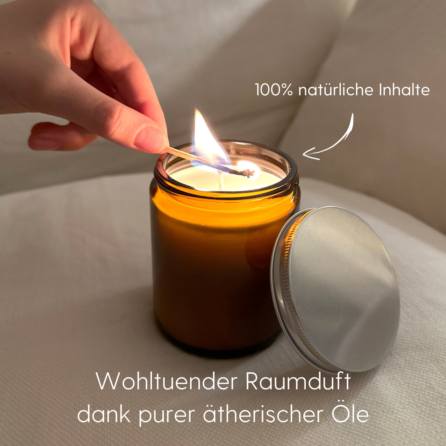 »Life happens for me, not to me.« handgegossene Affirmations-Duftkerze in Premium-Qualität