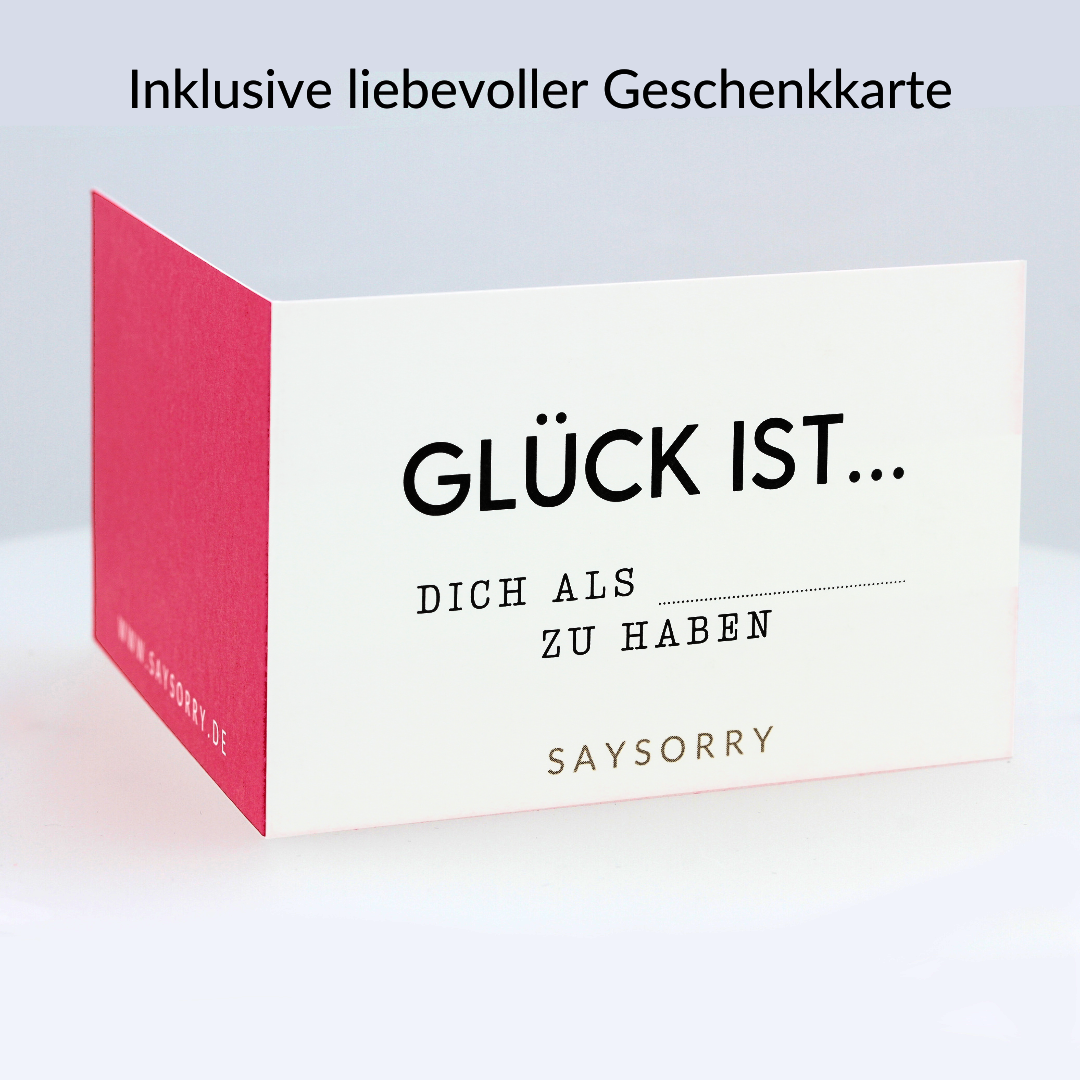 »Glück ist … Dich als Schwester zu haben« handgegossene Duftkerze in edler Geschenkschachtel