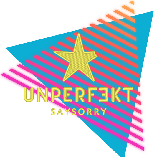 80er-Edition unisex Hoodie »Unperfekt im 80er Style« vorne hochwertig Neon bestickt