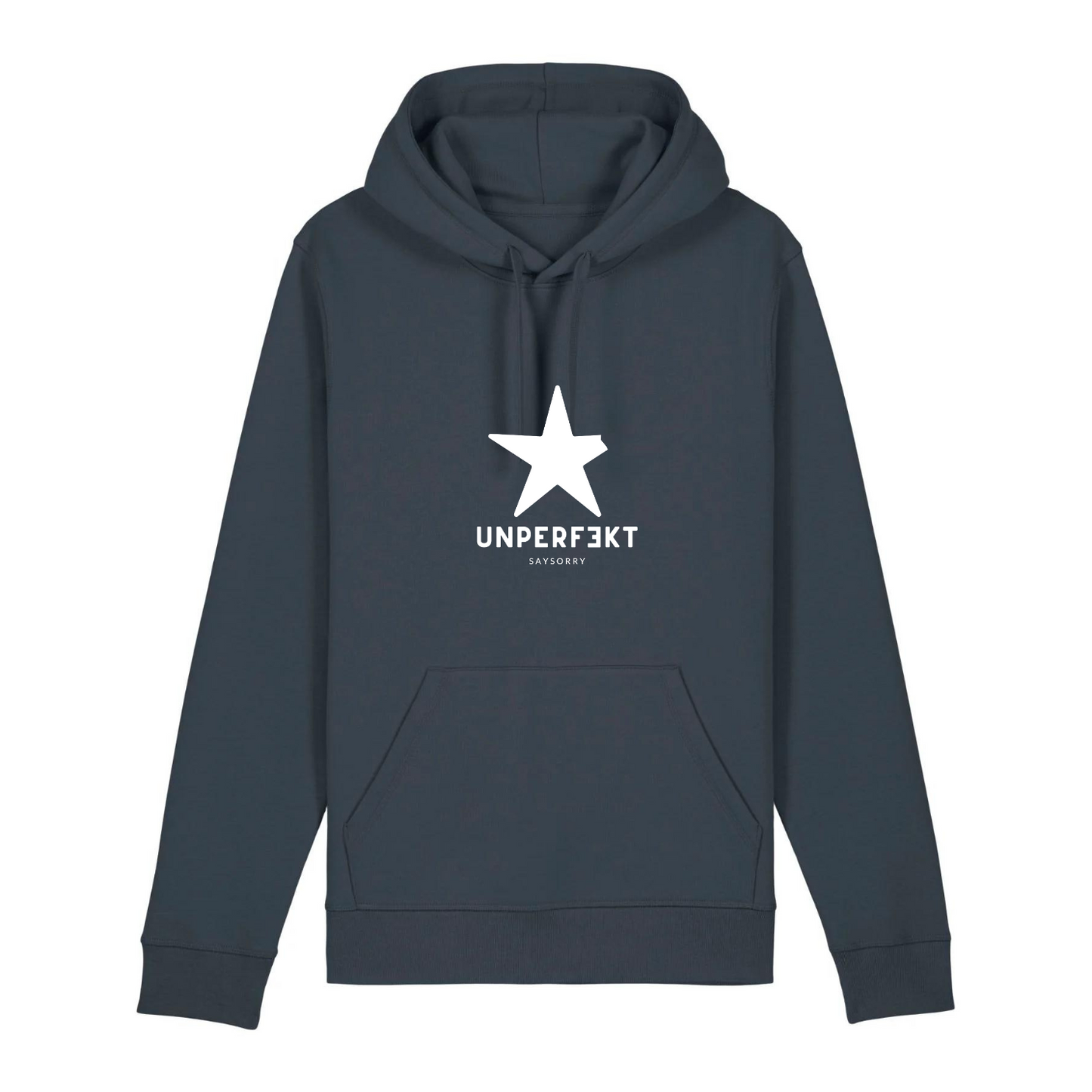 100% Organic unisex Hoodie in vielen Farben »unperfekt mit großem Stern«