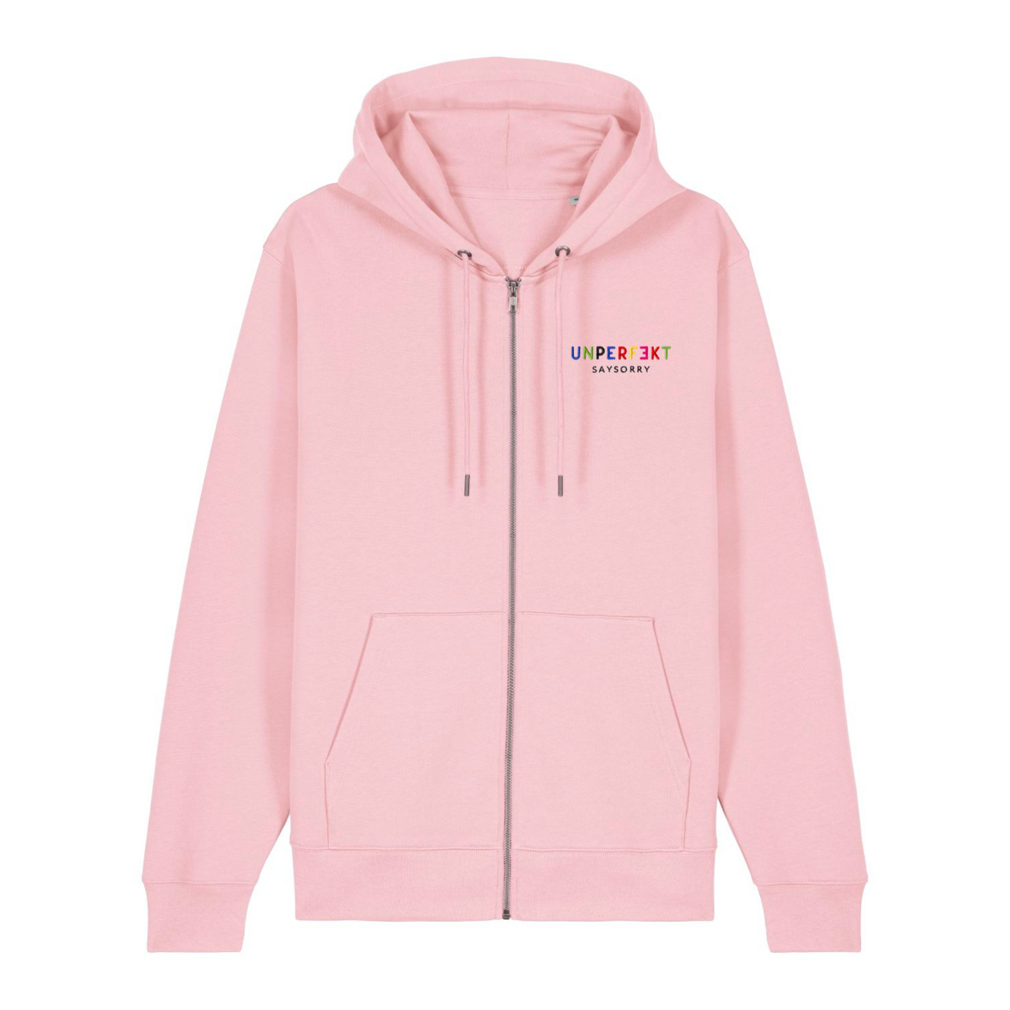 Premium Zip-Hoodie »Unperfekt ist bunt« hochwertig in 6 Farben bestickt
