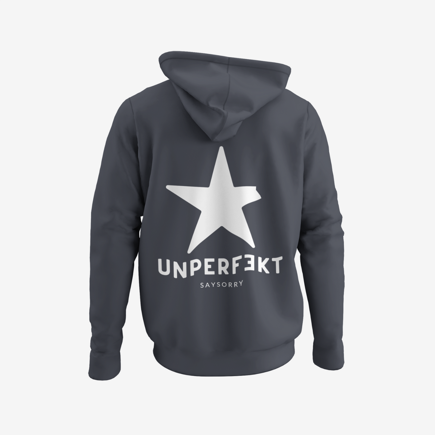 Organic unisex Hoodie »Unperfekt« Stern vorne bestickt, hinten bedruckt