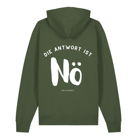 Organic unisex Hoodie in vielen Farben »Die Antwort ist Nö«