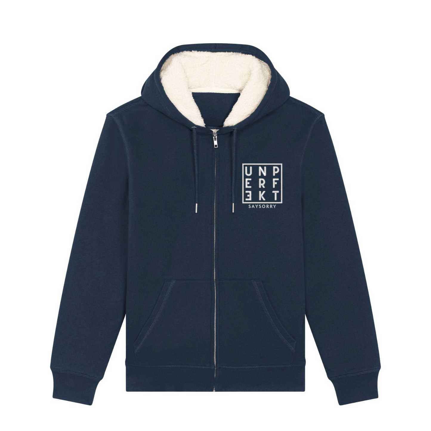 Premium Oversize Neon-Edition gefütterte unisex Kuschel-Zip-Jacke »unperfekt« hochwertig bedruckt und bestickt