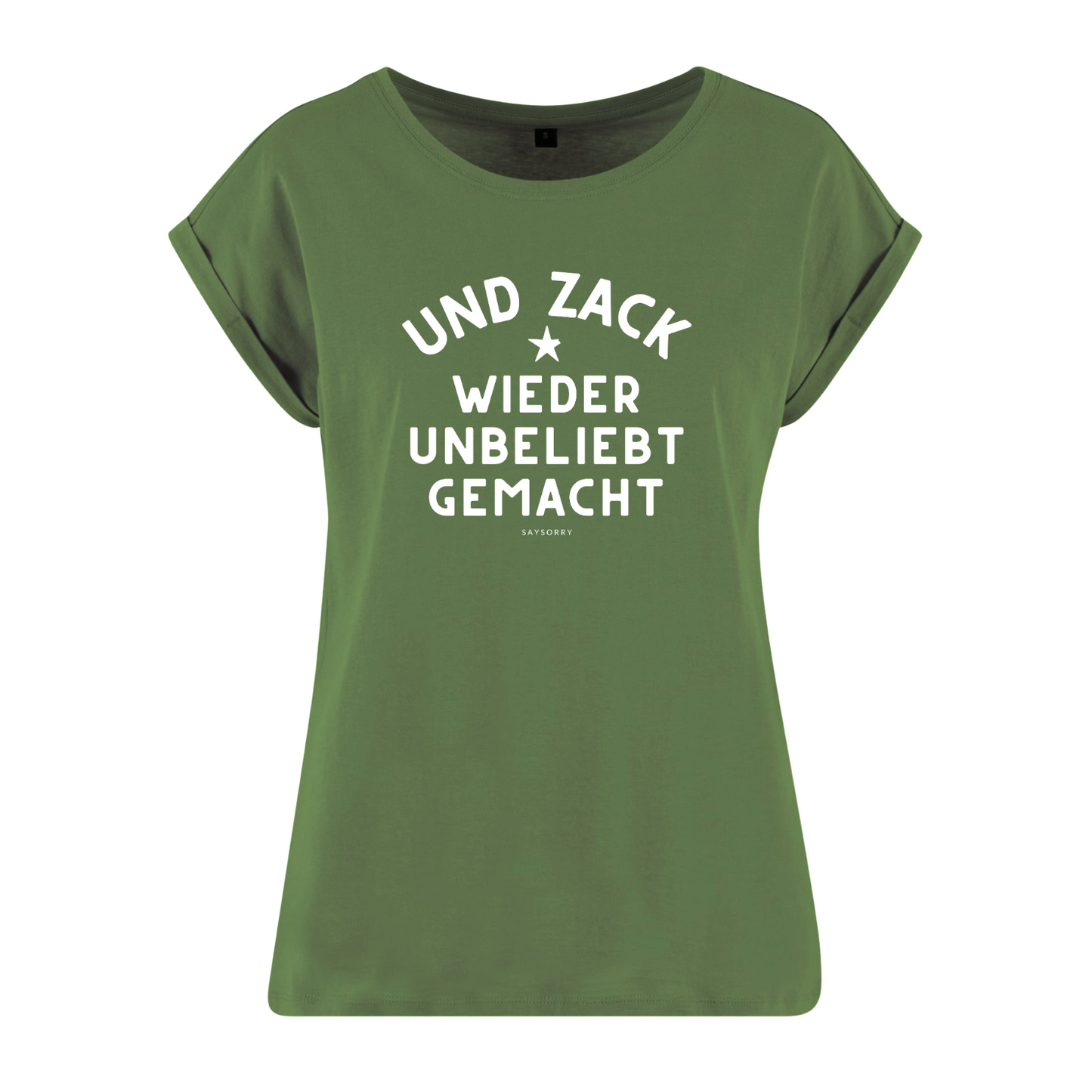 Organic Alle-Größen-Shirt weiss »Und Zack. Wieder unbeliebt gemacht.«