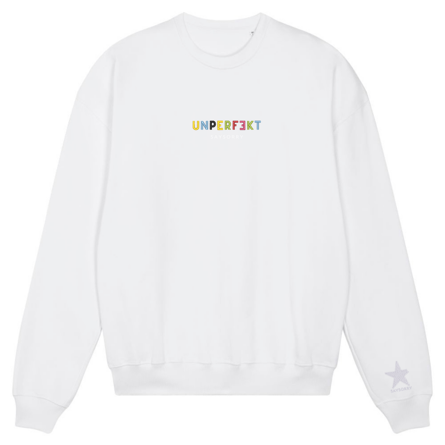 Organic Oversize Sweater in 2-fach bestickter Premium Edition »Unperfekt ist bunt«