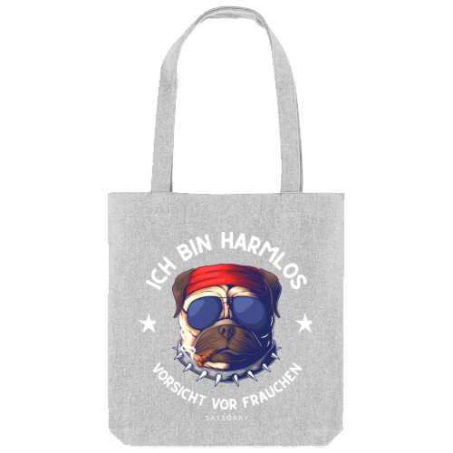 Tote Bag »Ich bin harmlos, vorsicht vor Frauchen«