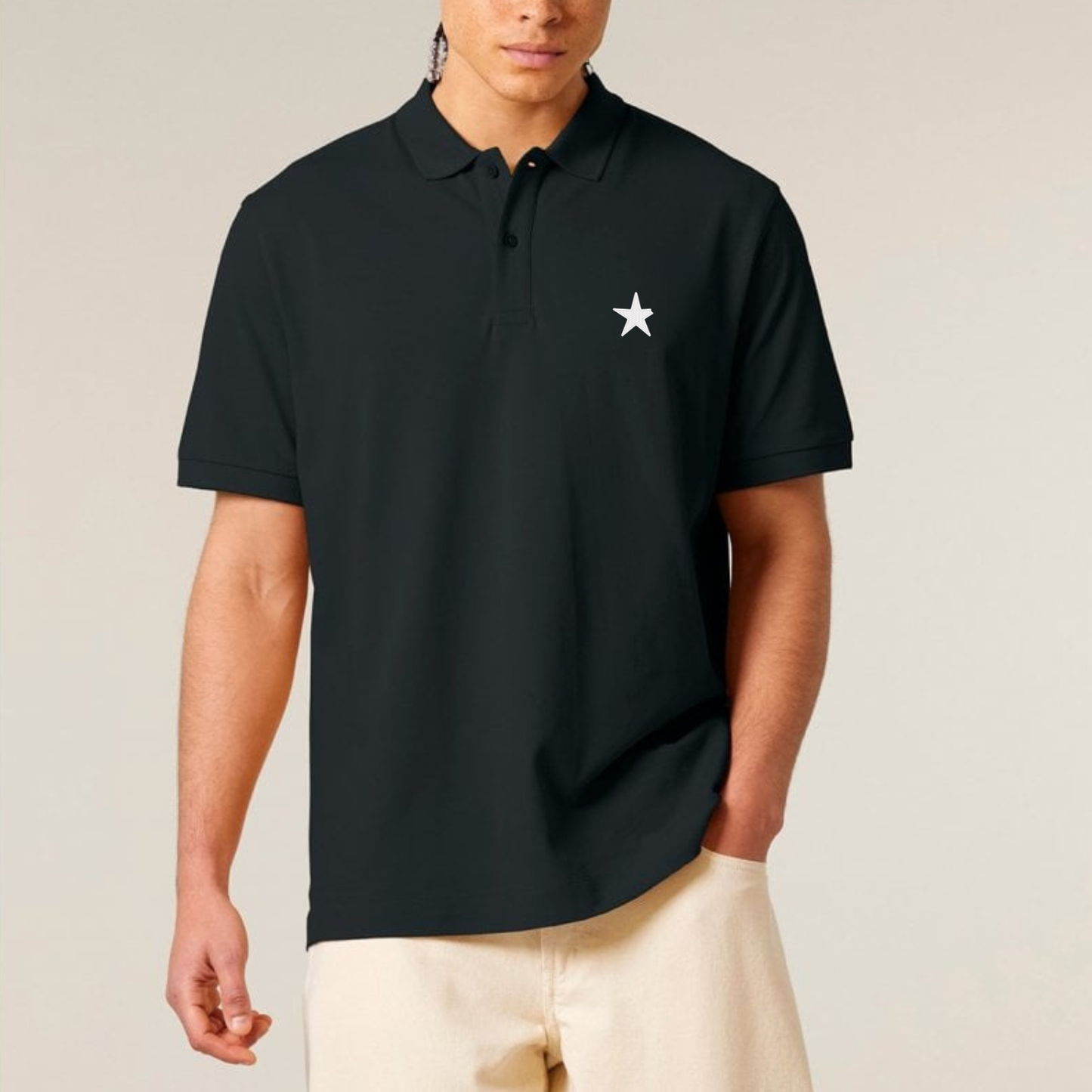 100% Organic Herren Polo-Shirt »The Broken Star« hochwertig bestickt