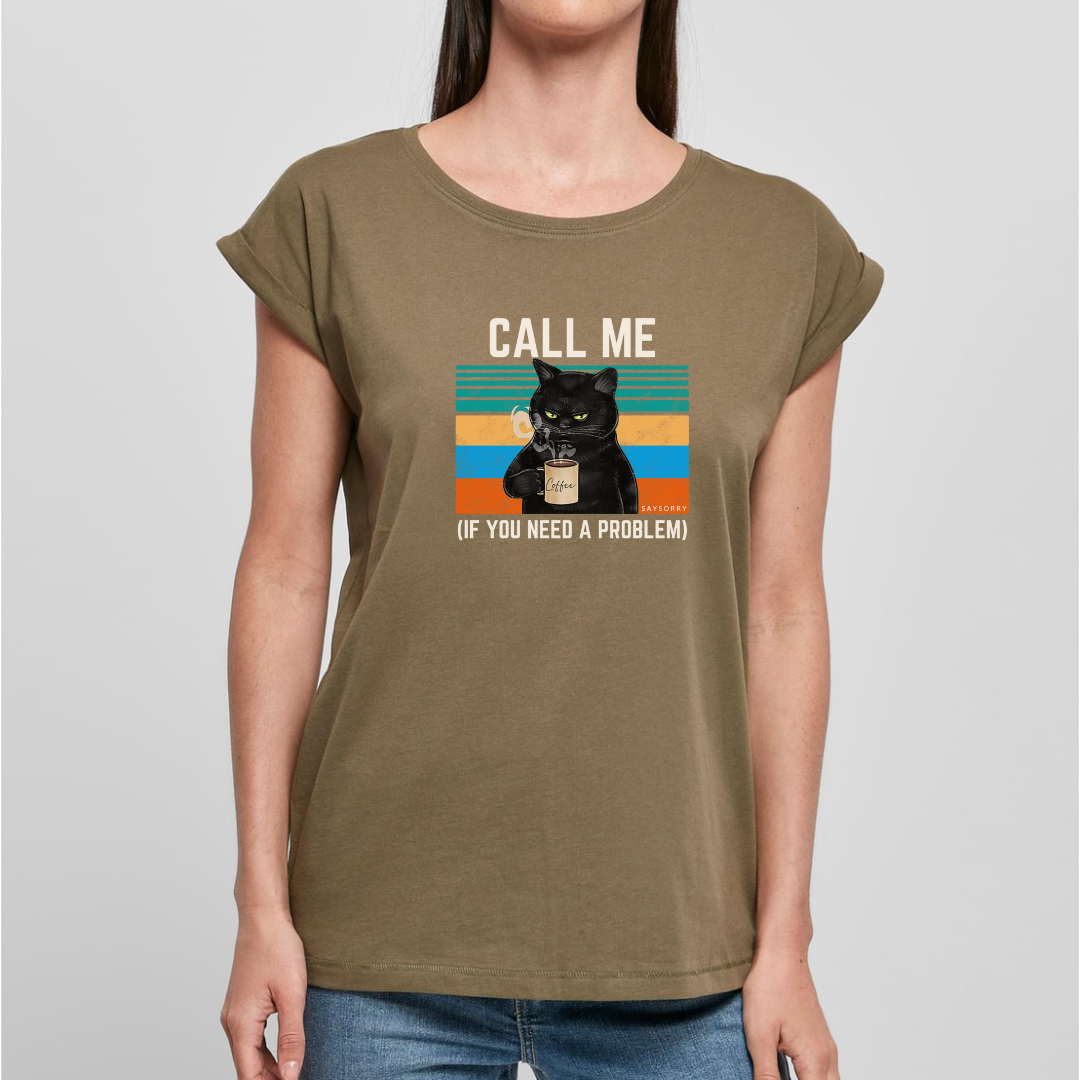 Organic Alle-Größen-Shirt weiss »Call me if you need a Problem«