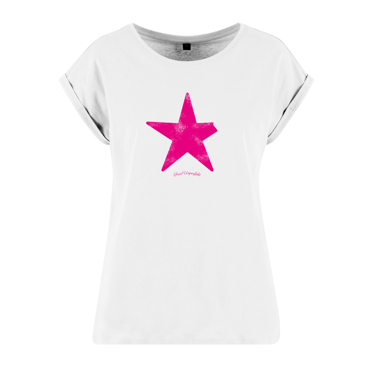 Organic Alle-Größen-Shirt »Unperfekt Stern Pink im Vintage-Look«
