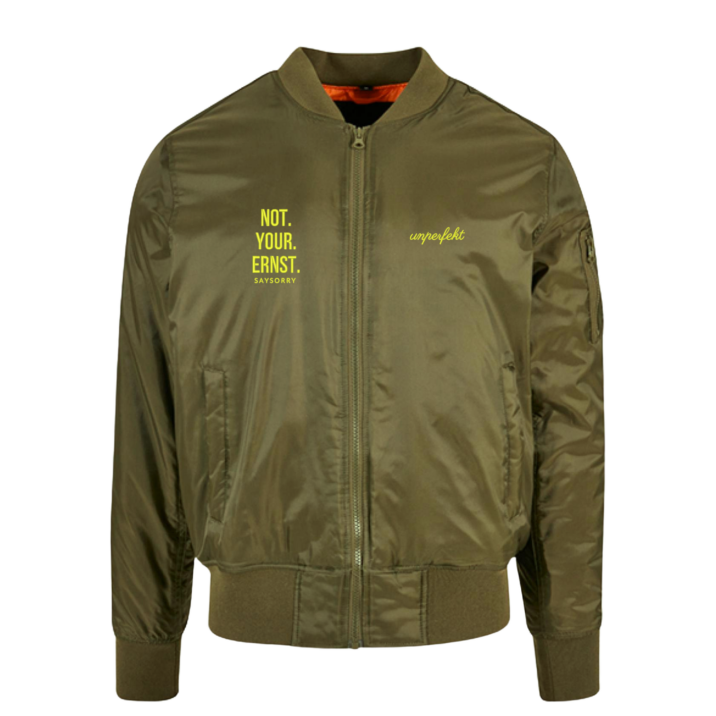 Classic Bomberjacket »Not Your Ernst in Neon« hochwertig bestickt