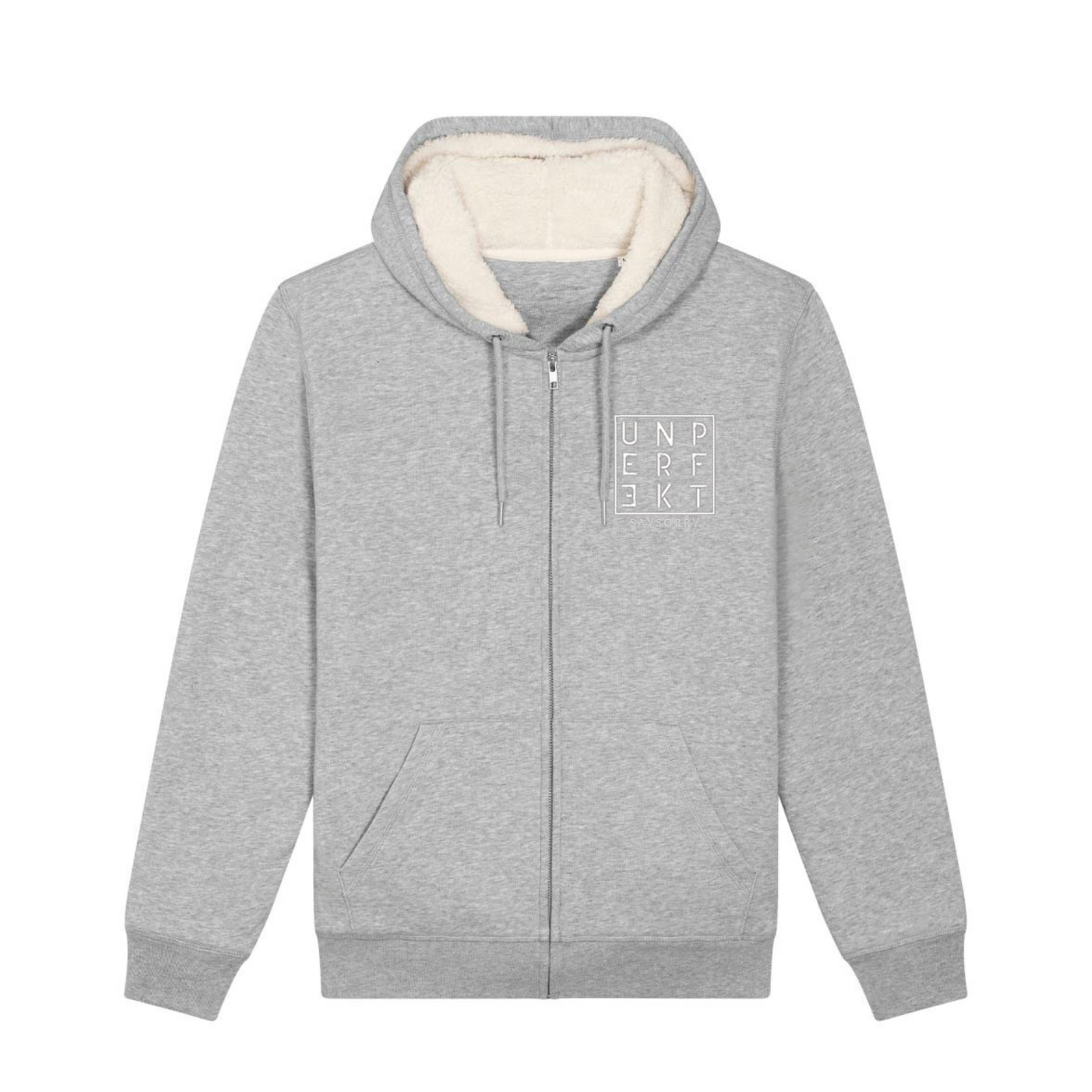 Premium Oversize Neon-Edition gefütterte unisex Kuschel-Zip-Jacke »unperfekt« hochwertig bedruckt und bestickt