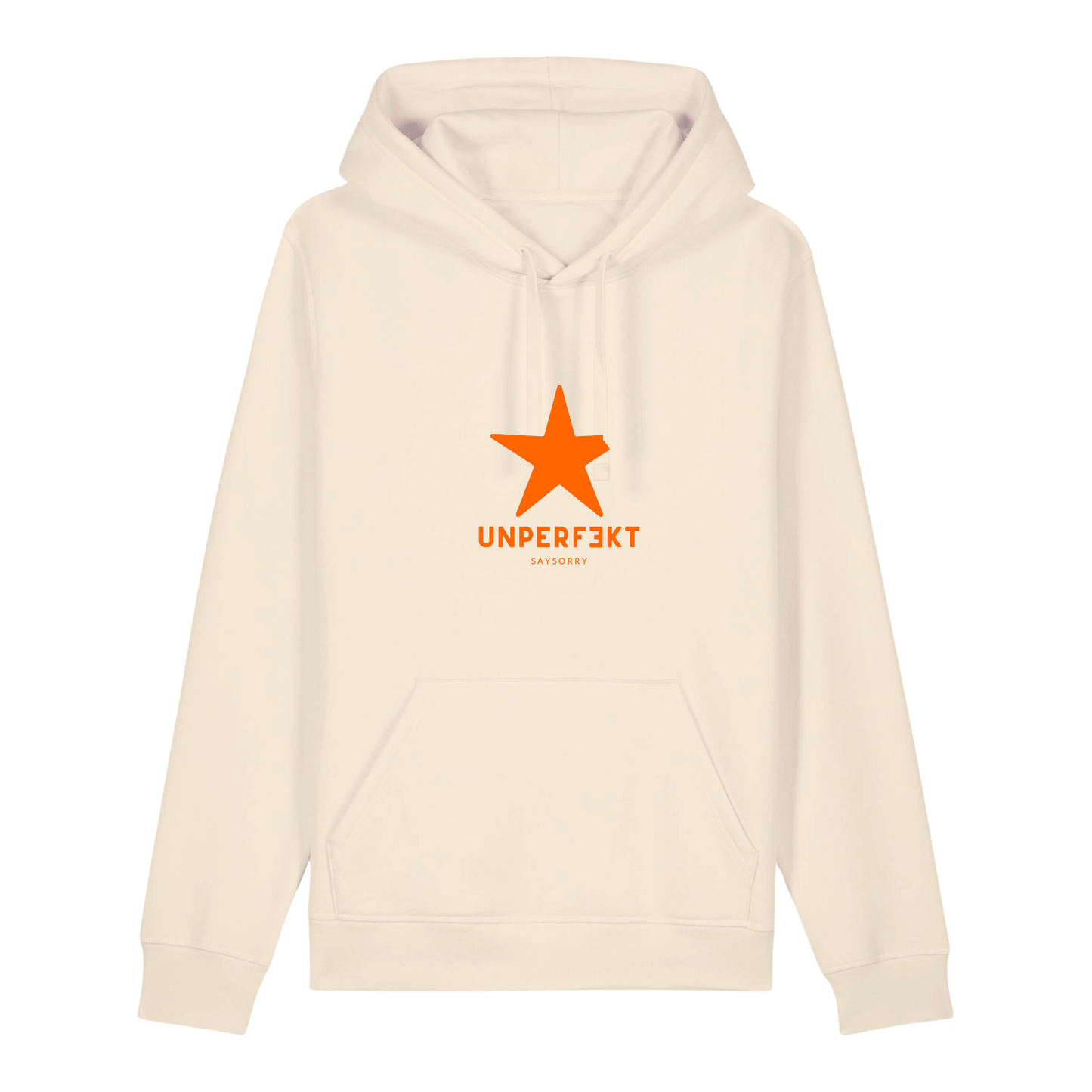 100% Organic unisex Hoodie in vielen Farben »unperfekt mit großem Stern«