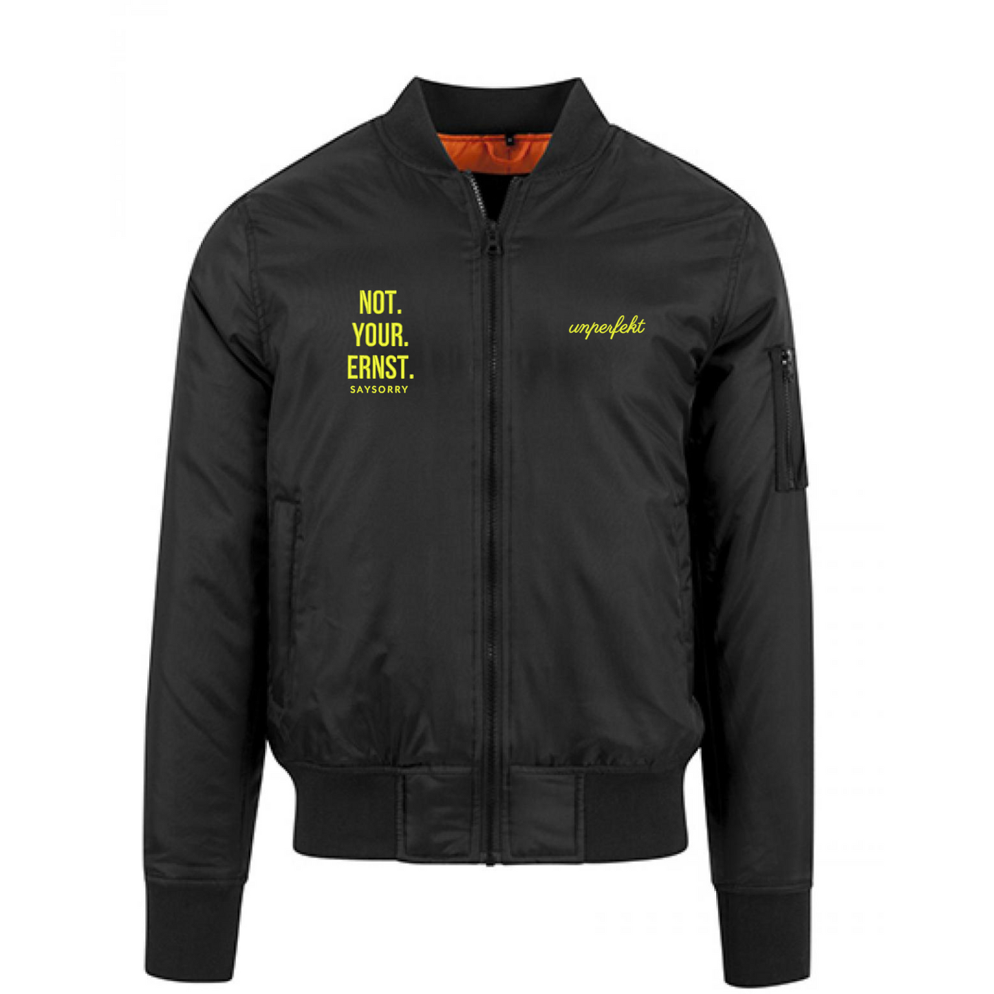 Classic Bomberjacket »Not Your Ernst in Neon« hochwertig bestickt